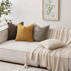 MIULEE Decorative Dark Brown Euro Sham Pillow Covers 24x24 Inch 2 Pack | Modern - Image 3