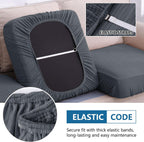 hyha Waterproof Couch Cushion Covers for Pets, Non Slip Sofa Seat Cover for Dogs Washable, Soft Thick Stretch Jacquard Fabric, Sofa Slipcovers with Elastic Bottom (1 Piece for Backrest M, Grey)