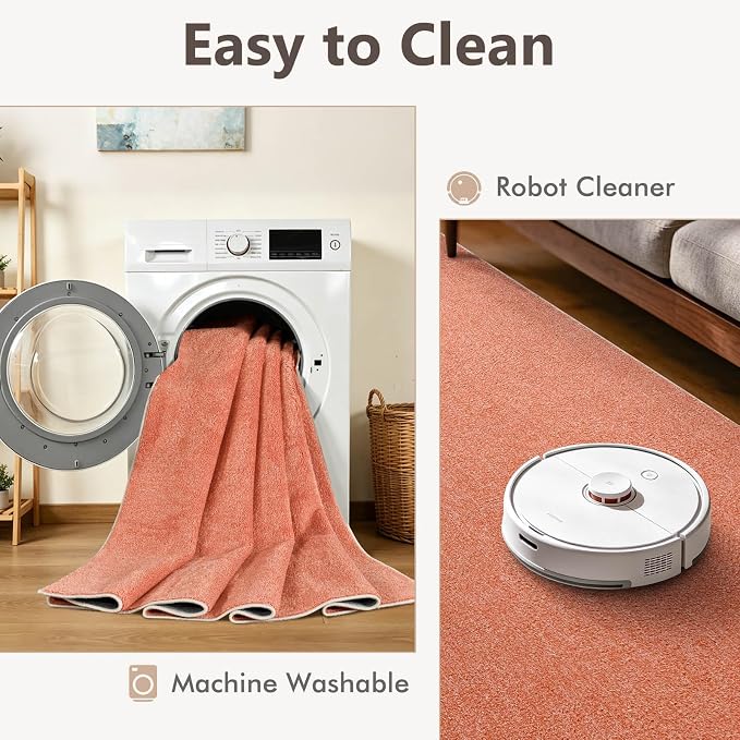 2x10 Orange/White Runner Rug Washable Non-Slip - Image 7