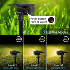 Solar Spot Lights Outdoor 2 Pack, [46 LED/3 Modes] Solar Landscape Spotlights Waterproof, 2-in-1 Auto On/Off Solar Powered Lights for Outside Yard Garden Wall Pathway(Warm White)