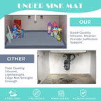 URMONA Waterproof Silicone Under Sink Mat 16'' x 10'' Shelf Liner for Kitchen and Bathroom, Cabinet and Counter Protector, Storage and Organizers, Litter Mat, Pet Cat Puppy Essentials(Beige)