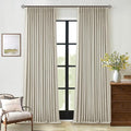 Oatmeal Linen Blackout 120 Inch Curtains by Twodrapes