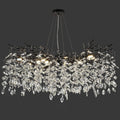 Modern Black Crystal Tree Branch Chandelier,14-Light 40" Black K9 Crystal Chandeliers for Living Room, Round Chandelier for Dining Room,High Ceiling,Kitchen Island,Foyer,Staircase