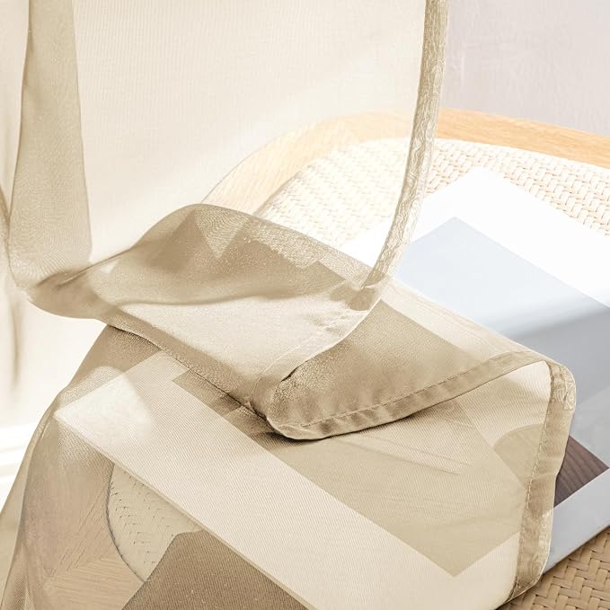 MIULEE Cream Sheer Curtains 108 Inches Long 4 Panels 42 x 108 Inches | Light - Image 7