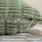 Aegero Corduroy Decorative Throw Pillow Covers 14x36 Inch Soft Striped Pillow - Image 3
