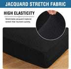 H.VERSAILTEX Super Stretch Individual Seat Sofa Covers Couch Slipcover Sets Thick Jacquard Textured Twill Fabric (3 Piece XL Cushion Covers, Black)