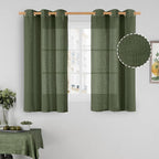 45 Inch Short Window Linen Curtains, Light Filtering Panels Bronze Grommet Room by LAMIT