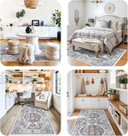 Washable 4x8 Hallway Area Rug: Vintage 8ft Water Resistant Soft Runner Rug - Image 4