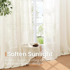 BGment Ivory Linen Curtains 54 Inches Long - Image 5