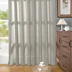 YoungsTex Dark Grey Linen Curtains 84 Inch Length 2 Panels - Image 9