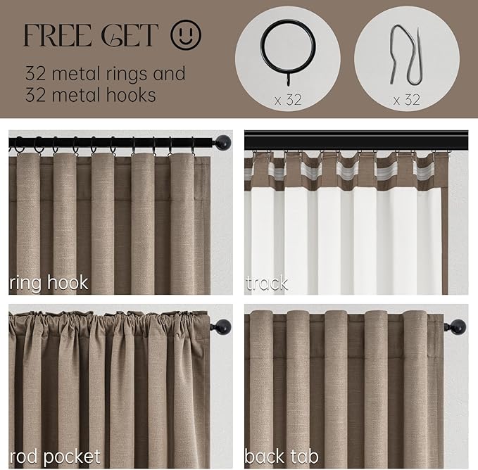 Topfinel 132 Inch Curtains 2 Panels - Image 2