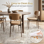 LOONGRUG Round Rug 10x10 Washable Circle Large Neutral Modern Abstract Rug | - Image 5
