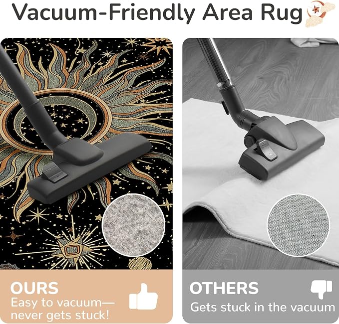 Vacuum-Friendly, Round 6ft Washable Area Rug - Image 4