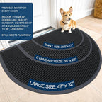 OLANLY Half Circle Front Door Mat 35x30, Waterproof Heavy-Duty Doormat | Black - Image 2