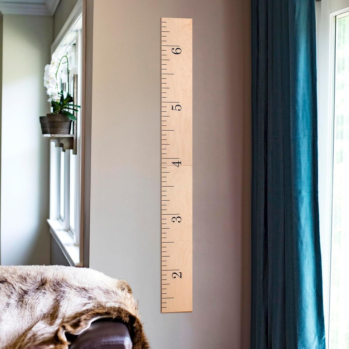 Wooden Growth Chart – Kids Height Chart, Wall Measurement for Kids, Height Chart for Wall, Growth Ruler for Children – Natural Ruler (63"x6.7")