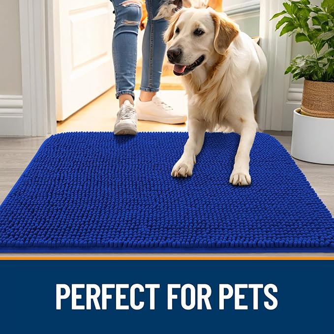 OLANLY Dog Door Mat for Muddy Paws 70x46, Super Absorbent Chenille Mud Mat | - Image 6