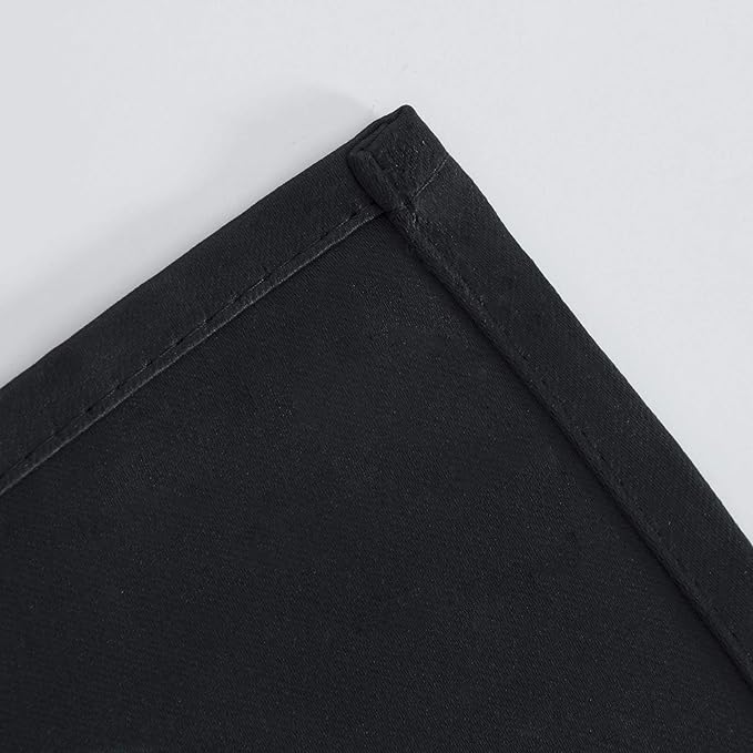 Black Blackout Curtains 66 x 63 Inch Length/Set of 2 Curtain Panels/Thermal - Image 7