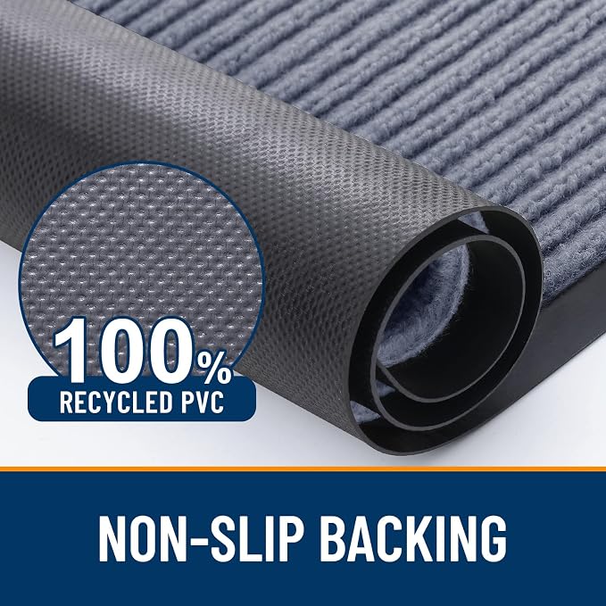 OLANLY Front Door Mat 59x40, Waterproof Heavy-Duty Indoor Outdoor Doormat | Ash - Image 3