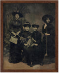 Poster Master Vintage Photograph Poster - Retro Halloween Print - Gift for Artist, Friend - Four Witches Wearing Robes, Sabbath, Coven, Sorcery - Wall Decor for Home, Office, 8x10 Brown Framed
