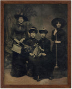 Poster Master Vintage Photograph Poster - Retro Halloween Print - Gift for Artist, Friend - Four Witches Wearing Robes, Sabbath, Coven, Sorcery - Wall Decor for Home, Office, 8x10 Brown Framed