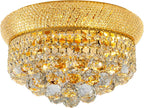 5-Light Crystal Flush Mount Chandelier Ceiling Light Fixture for Living Room Dining Room Bedroom Foyer Entryway Hallway Closet Bathroom (Gold D14)
