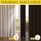 NICETOWN Oatmeal Full Blackout Boho-Chic Linen Curtains 84 inch Long 2 Panels - Image 5