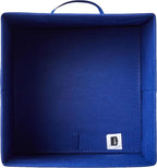 Amazon Basics Cube Organizer Storage Bins Handles, Collapsible Fabric, Pack of 6, 10.5"x10.5"x11", Navy