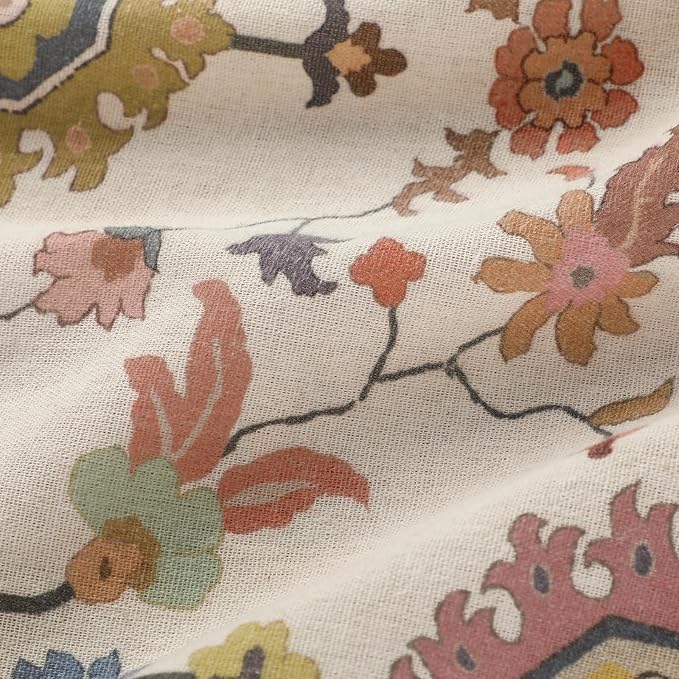 Boho Floral 100% Grommet Blackout Curtains 90 Inch 2 Panels | Colorful Bohemian - Image 5