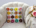 TSSOHU Outdoor Patio Throw Pillow Cover Colorful Donuts Farmhouse Décor Outside Furniture Swing Seat Bench Chair Decorative Cushion Cases 18x18 Deep Seat Bed Couch Sofa