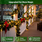 1500 LED 470FT Christmas Lights Outdoor,12 Lighting Modes Christmas String Lights with Timer, Dimmable Warm White LED StringLights Waterproof for Yard Tree Wedding Party Holiday Warm White
