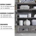 Bathroom Wall Cabinet, Farmhouse Medicine Cabinet, 24" Wide Cabinet with Drawer, Adjustable Shelf, Double Barn Doors, Storage Cabinet for Bathroom, Kitchen, Living Room, Grey Wash