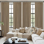 MIULEE Cafe Brown Pinch Pleated 100% Blackout Linen Curtains 40x108 Inches | - Image 7