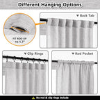 MYSKY HOME 90 Inch Farmhouse Curtains - Image 3