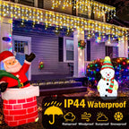 49FT Christmas Lights, 480 LED Ice Lights for Outside Clear Wire Twinkle Lights with 8 Modes Timer Waterproof for Christmas Party Tree Holiday Patio Yard Home Decor(Cool White and Warm Warm)