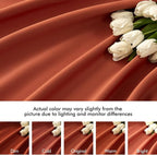 MIULEE Fall Burnt Orange Back Tab Blackout Curtains 52"x90" Length 2 Panels | - Image 8