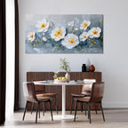KUPTEU Canvas Wall Art Decor Wall Art Pictures for Living Room White Flowers Wall Art Prints Hallway Decorations Canvas Art Wall Decor Artwork for Walls Bedroom Home Aesthetic Decor 20" X 40"