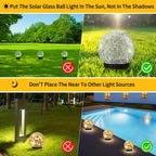 Solar Globe Lights Outdoor Waterproof - Cracked Glass Ball Lights for Garden, Patio, Yard, Lawn and Backyard Decor - Solar Orbs for Outside Decorations