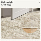 Soalmost 6x9 Area Rug for Living Room Washable Rugs Non-Slip Brown | Low-Pile - Image 6