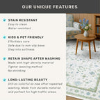 Cream Green and Blue 2x4 Boho Bathroom Rug - Image 7