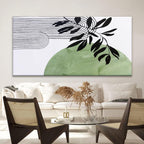 TAIJXAGSG Large Boho Green Wall Art For Living Room Century Modern Canvas Art Wall Decor Picture Painting Aesthetics Botanical Abstract Art Prints Bedroom Office Wall Hanging Decor 29x58 In
