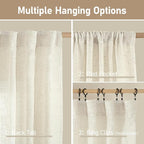 Linen Semi Sheer Curtains 72 Inch Length 2 Panels - Image 2