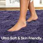 8x10 Extra Large Taro Purple Fluffy Area Rug Non-Slip - Image 5