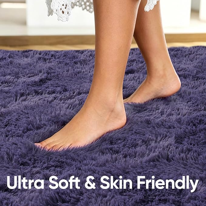 2x3 Taro Purple Fluffy Soft Area Rug Non-Slip - Image 5