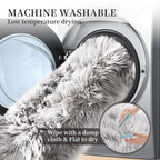 ORINOVA Shag Rug 6x9 Area Rugs for Bedroom Silver Grey Fluffy Machine Washable - Image 5