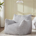 Giant Bean Bag Chairs for Adults Teens, Large Bean Bag Sofa Chairs with Filling Comfy Fuzzy BeanBag Chair with Armrests for Bedroom Living Room Reading