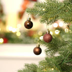 XmasExp 24ct Mini Christmas Ball Ornaments Shatterproof Christmas Ornaments Set Decorations for Xmas Tree Balls 30mm/1.18" (Brown)