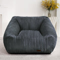 HABUTWAY Bean Bag Chair, Giant Bean Bag Chairs for Adults and Kids, Bean Bag Sofa, Lazy Floor Sofa, Faux Fur Beanbag Chair with Armrests for Living Room Bedroom (Dark Grey)