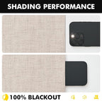 MIULEE 100% Blackout Linen Curtains 42 x 96 Inch Natural 2 Panels | Thermal - Image 7