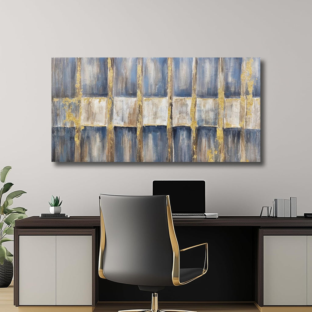 Belmrxne Abstract Art Blue and White Wall Decor Contemporary Unique Wall Art Motivational Canvas Painting Artwork for Living Room Bedroom Dining Room Office Home Decor 20x40inch