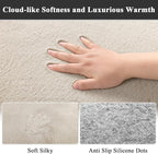 SHACOS Ultra Soft Faux Rabbit Fur Area Rug 4'x6', Non Slip Washable Padded - Image 7